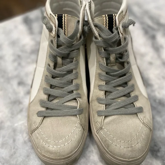 ShuShop Gray and White High-Top Sneakers - Picture 2 of 2